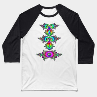 Rainbow Fractal Totem Baseball T-Shirt